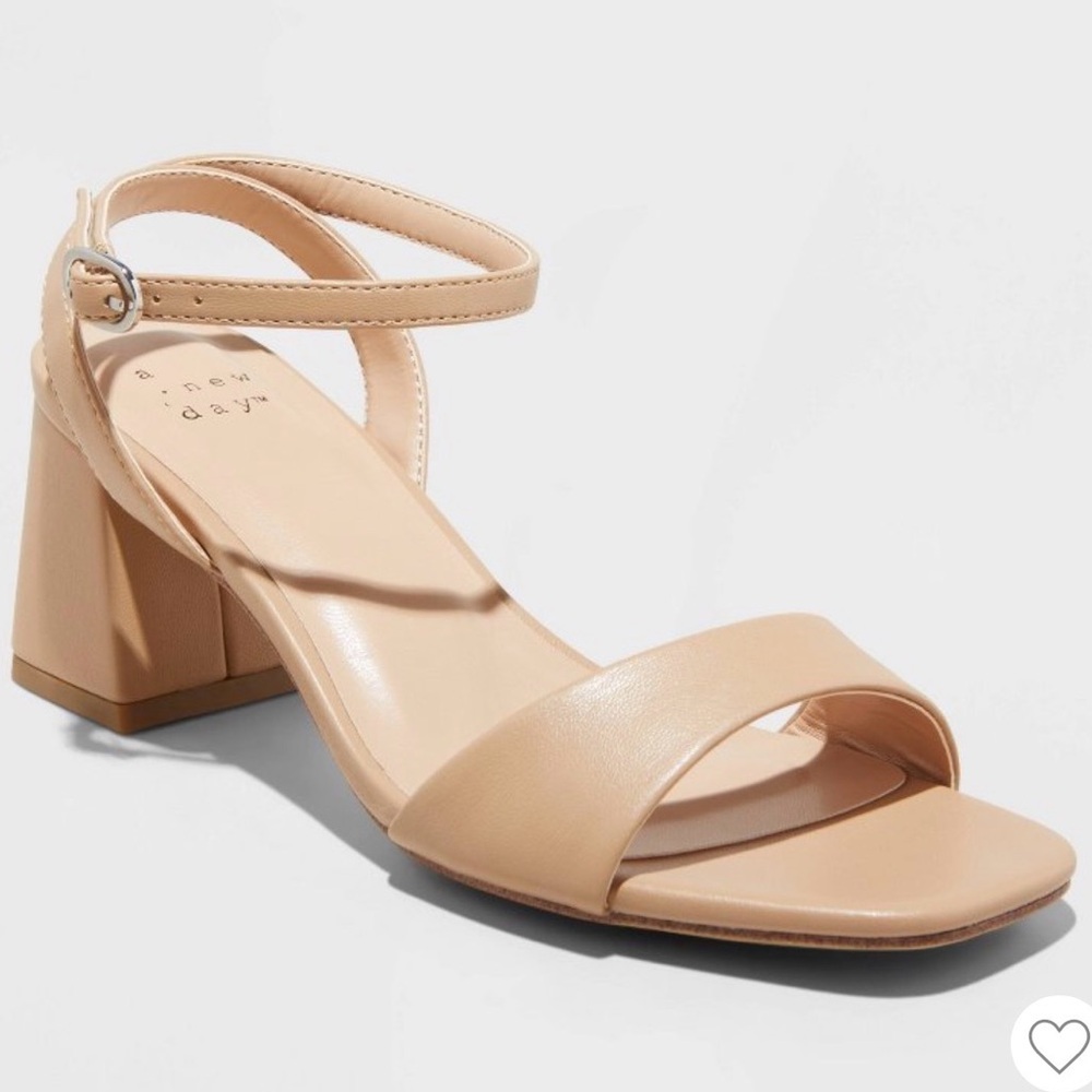 NWT Shannon Ankle-Strap Block Heel Sandals